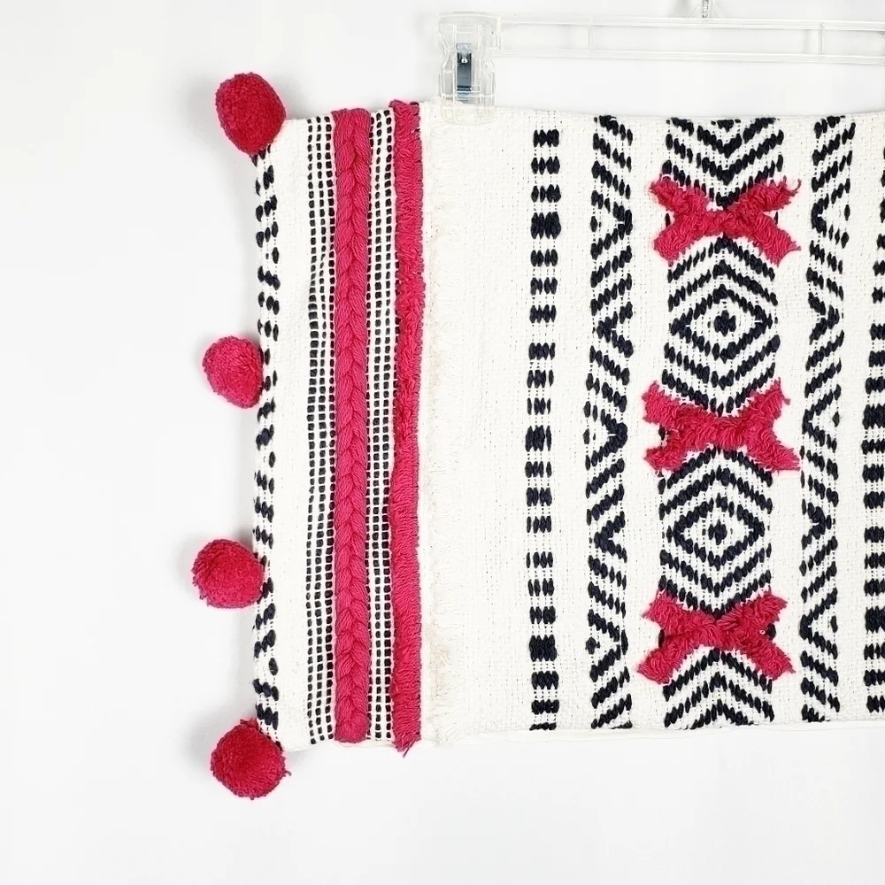 THRO boho pom pom pillowcase NWT